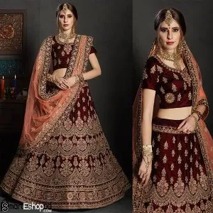 Maroon Bridal Lehenga Choli