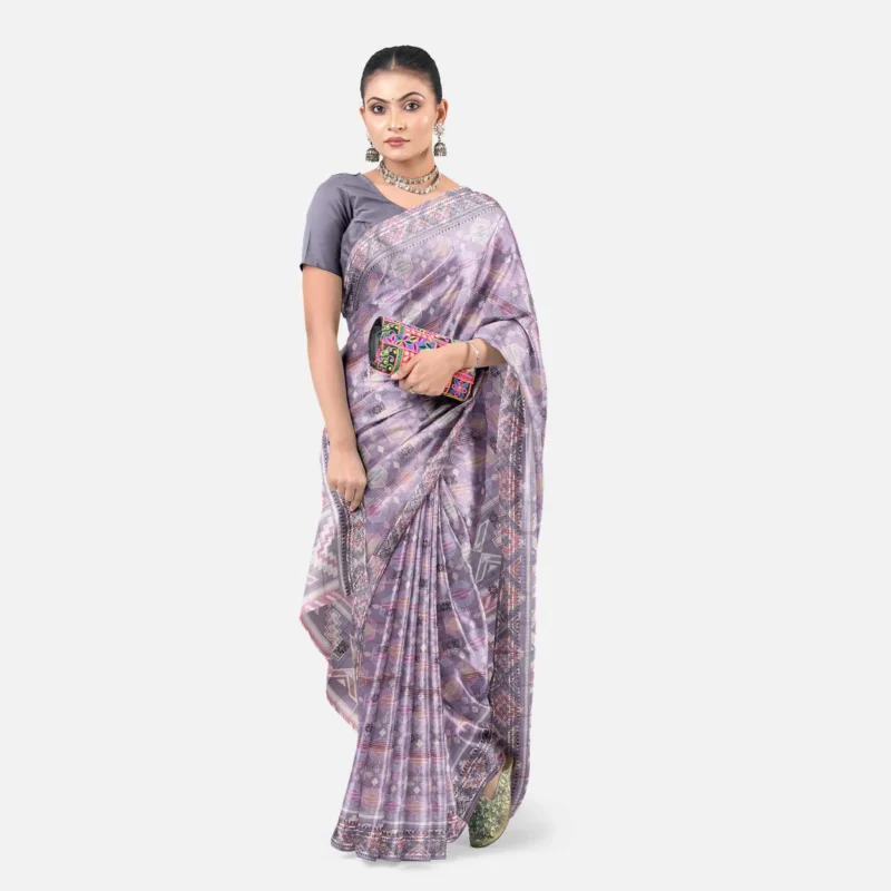 Ash Lavender Tant Saree